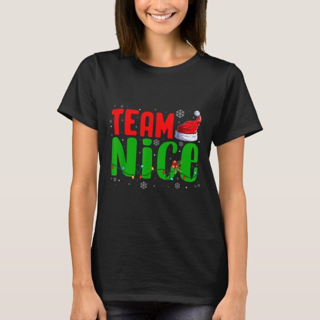 Camiseta Team Naughty Nice Santa Hat Funny Christmas Matchi (Anverso)