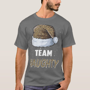 Camiseta Team Naughty Santa leopard hat Pajamas Family Xmas