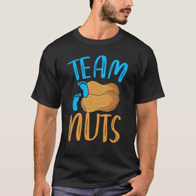 Camiseta Team Nuts Team Boy Baby Shower Fiesta de género (Anverso)