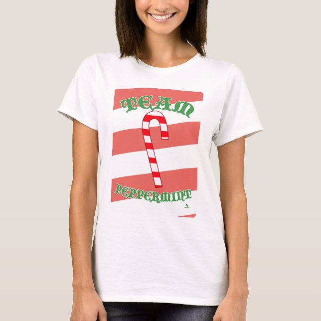 Camiseta Team Peppermint Funny Christmas Slogan Design (Anverso)