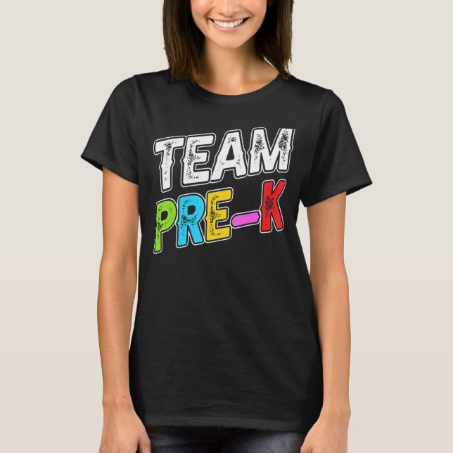 Camiseta Team Pre K Actividades Edificio Retro Estudiante A (Anverso)