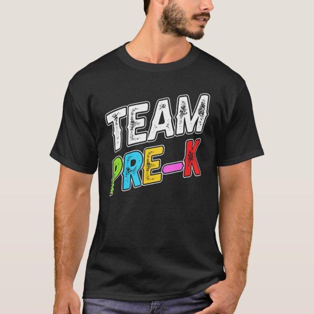 Camiseta Team Pre K Actividades Edificio Retro Estudiante A (Anverso)