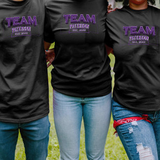 Camiseta Team Purple Family Crew Sports Custom Name Black