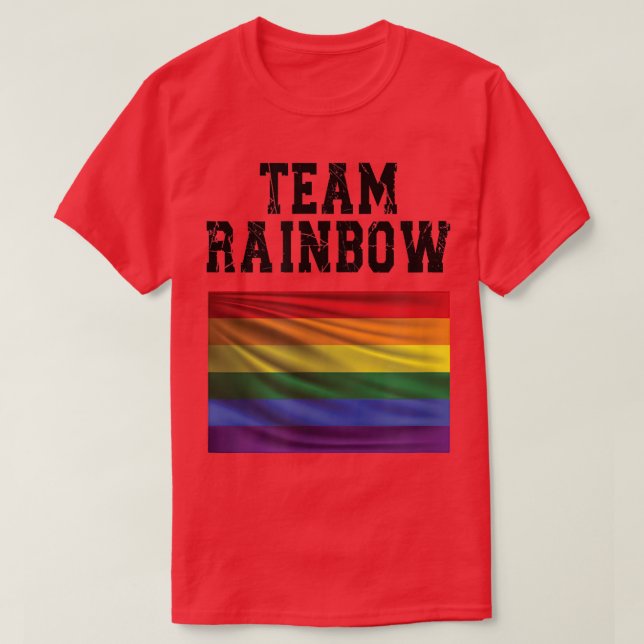 Camiseta Team Rainbow, LGBTQ, LGBT, Gay-Pride T-Shirt (Diseño del anverso)