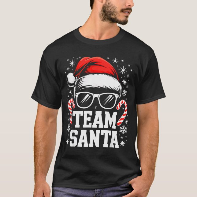 Camiseta Team Santa Shirt Adult Kids Christmas Santa Squad  (Anverso)
