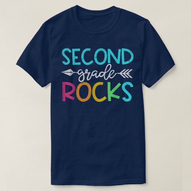 Camiseta Team Second Grade Funny Hello 2nd Grade Rocks Back (Diseño del anverso)
