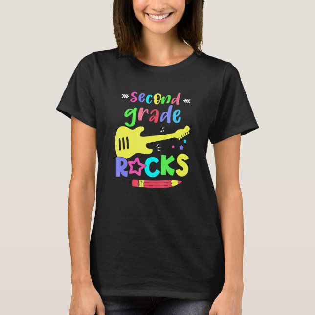 Camiseta Team Second Grade Hello 2nd Grade Rocks Back To Sc (Anverso)