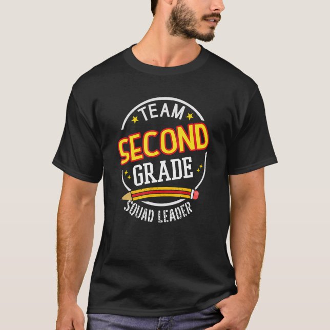 Camiseta Team Second Grade  Squad Leader  Back to School (Anverso)
