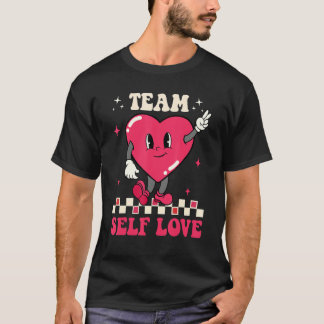 Camiseta Team Self Love Groovy Retro El día de San Valentín