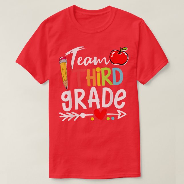 Camiseta Team Third Grado Hola 3º Grado De Vuelta A La Escu (Diseño del anverso)