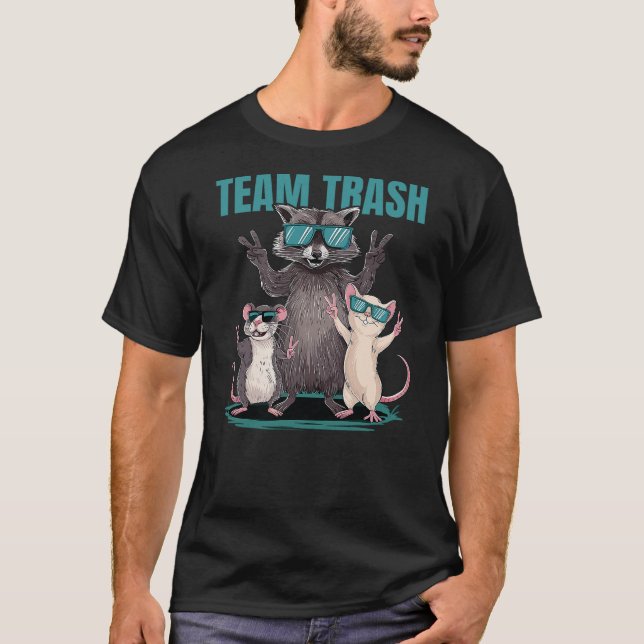 Camiseta Team Trash Opossum Raccoon Rat Animals Garbage Gan (Anverso)