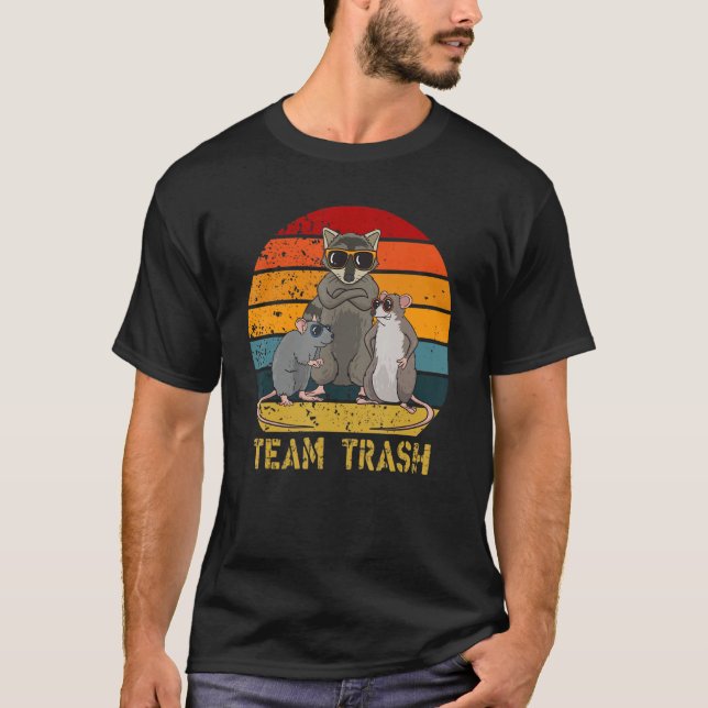 Camiseta Team Trash Opossum Raccoon Rat Funny Animals Garba (Anverso)