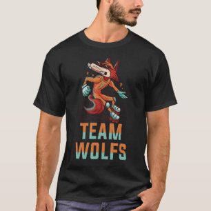Camiseta Team Wolfs 10 Patinaje Cute para Animales Deportiv