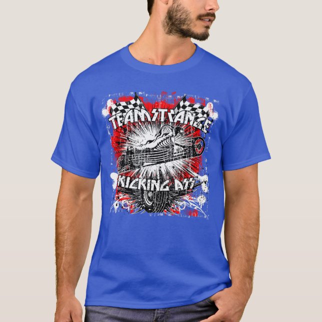 Camiseta Teamstrange Punk Rock Racer Skeleton Rocking Desig (Anverso)