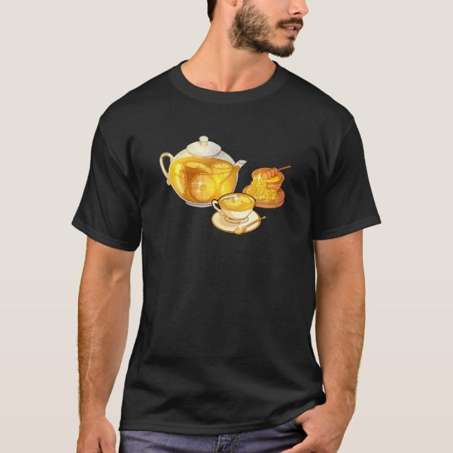 Camiseta Teapot Teacup Lemon Honey Tea Time (Anverso)
