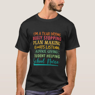 Camiseta Tear Drying Student Helg School Nurse Motivational