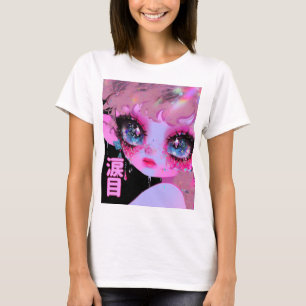 Camiseta Teary Purpurina de Kawaii "Namidame"