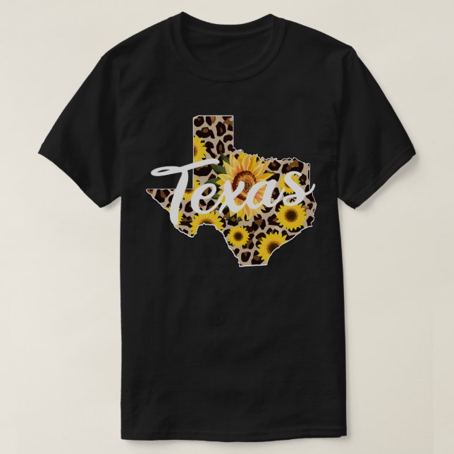 Camiseta Teas Chica Sunflower Leopardo Rustic Black State P (Diseño del anverso)