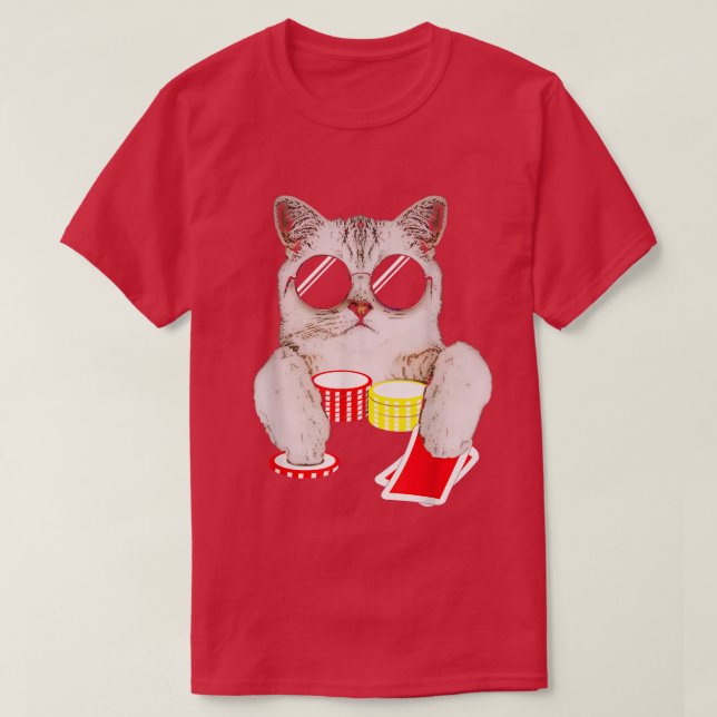 Camiseta Teas Holdem Poker Cat  (Diseño del anverso)