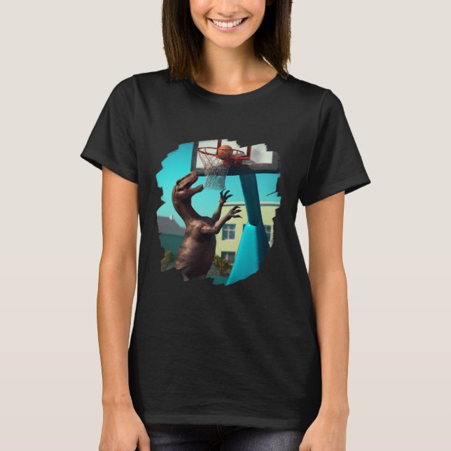 Camiseta Teatro de Dinosaurios de T Rex Tocando Sketll Dive (Anverso)