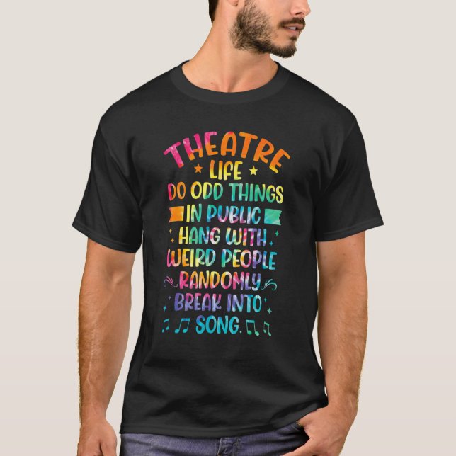 Camiseta Teatro de la actriz de teatro "Tie Dye Drama" (Anverso)