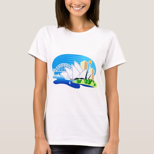 Camiseta Teatro de la ópera y puente de Sydney (Anverso)
