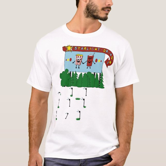 Camiseta Teatro del autocinema de la luz de las estrellas (Anverso)