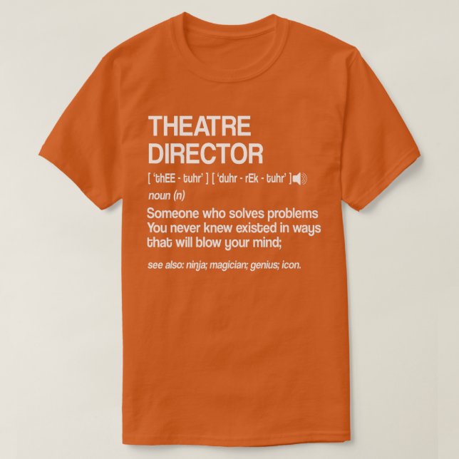 Camiseta Teatro Director Definición Amenaza musical de Broa (Diseño del anverso)