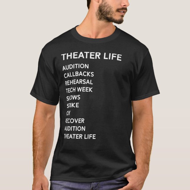 Camiseta Teatro divertido de Broadway de la derecha del (Anverso)