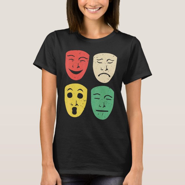 Camiseta Teatro femenino Masculino Mascarilla Drama de Broa (Anverso)