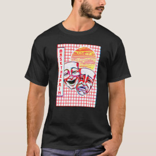 Camiseta Teatro Máscara Vaporwave Drama Estético Comedia Y