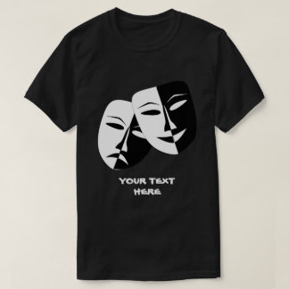 Camiseta Teatro Mask Comedia Tragedia Personalizado Blanco