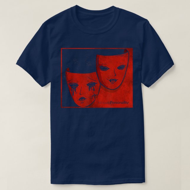Camiseta Teatro Mask Soft Grunge Drama Comedia Insegura Per (Diseño del anverso)