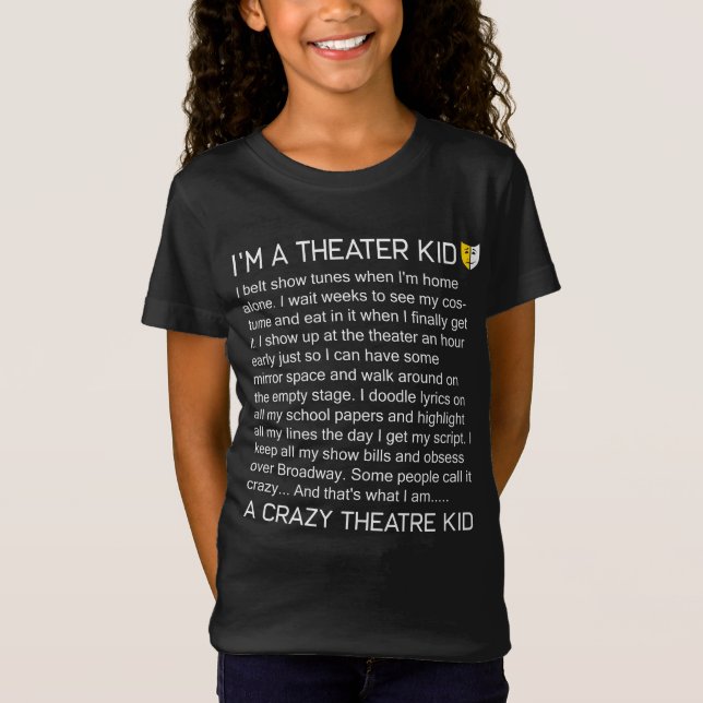 Camiseta Teatro musical divertido de Broadway del niño loco (Anverso)