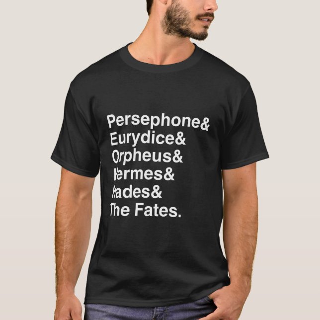 Camiseta Teatro musical Orpheus Eurydice Hadestown Broadway (Anverso)