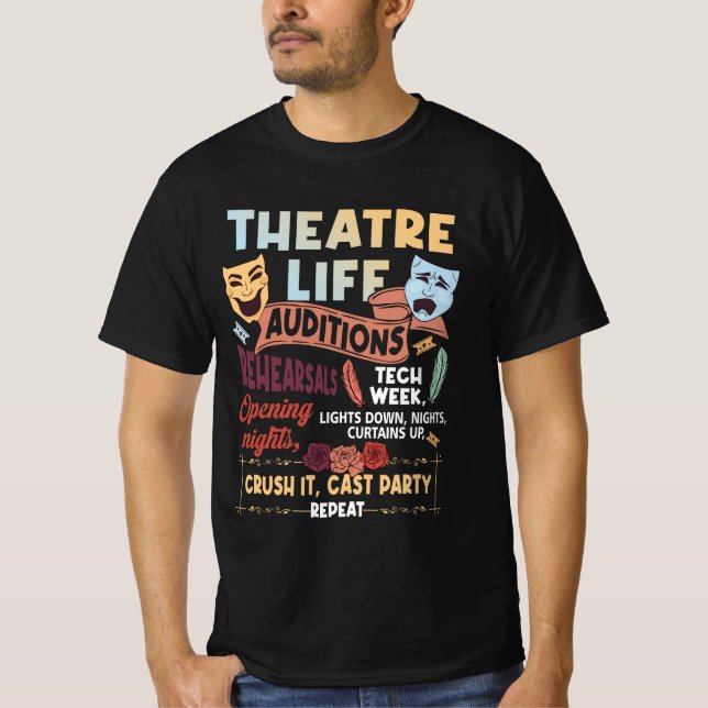 Camiseta Teatro Nerd Actor Musical Teatro Audiciones de Vid (Anverso)