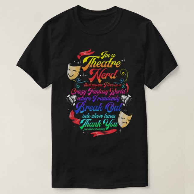 Camiseta Teatro Nerd Teatro Teatro Teatro Teatro Thespi (Diseño del anverso)