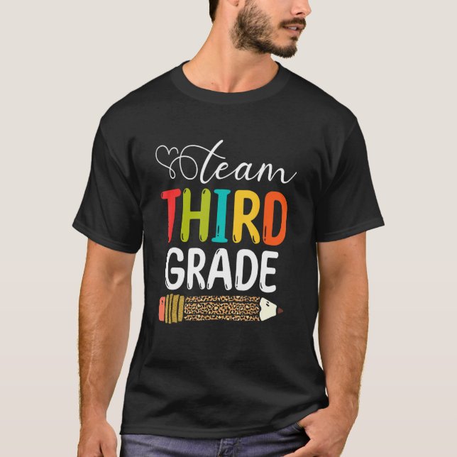 Camiseta Teatro Team Third Grado Leopard Teacher de tercer  (Anverso)
