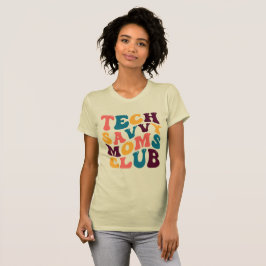 Camiseta Tech Savvy Moms Club Groovy Retro Vibes de verano