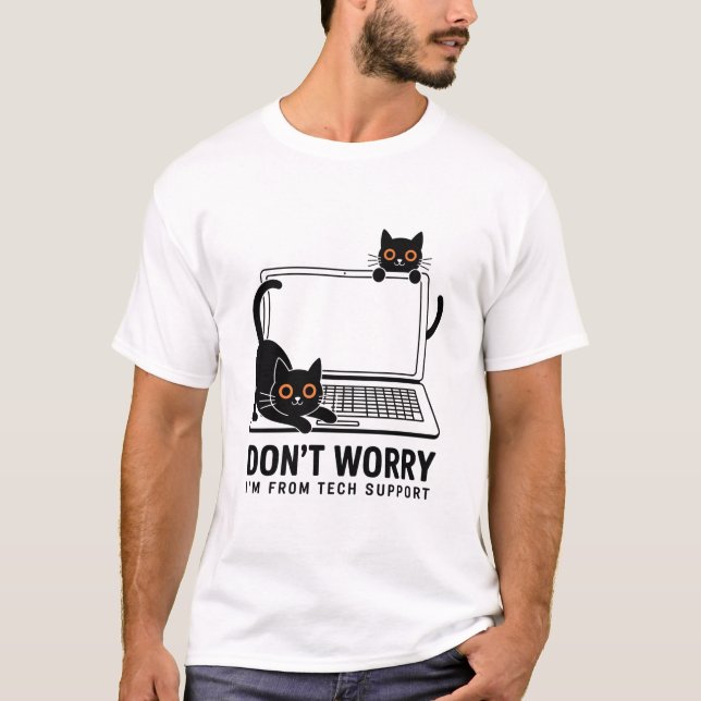 Camiseta Tech Support Cat – Funny IT / Geek Humor (Anverso)
