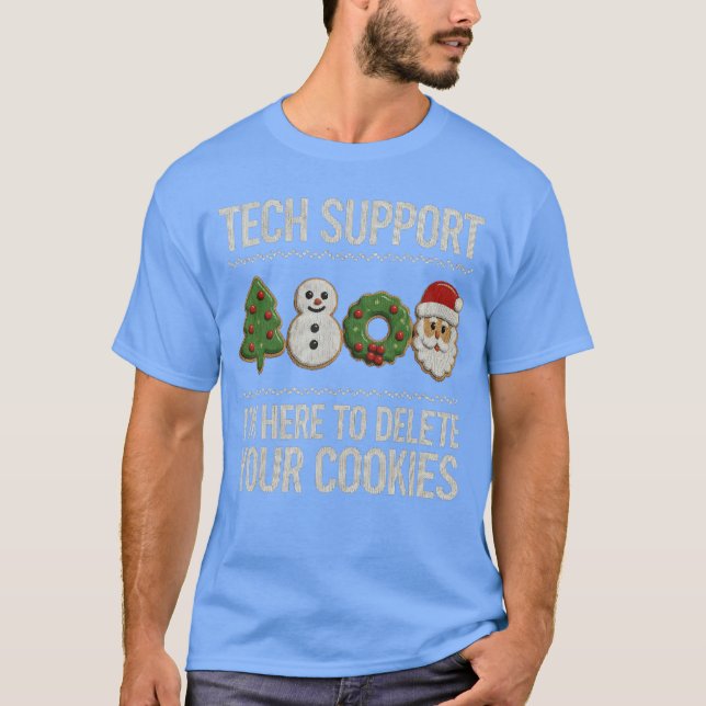 Camiseta Tech Support Christmas Here to Delete Cookies Xmas (Anverso)