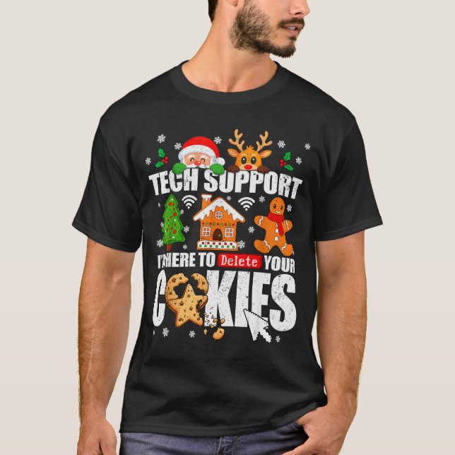 Camiseta Tech Support Delete Your Cookies Men Ugly Christma (Anverso)