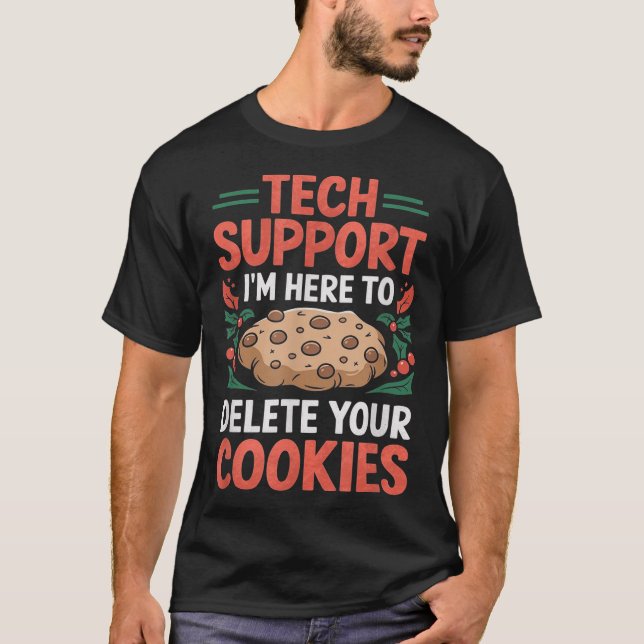Camiseta Tech Suprt Christmas Helpdesk Computer Geek Cookie (Anverso)