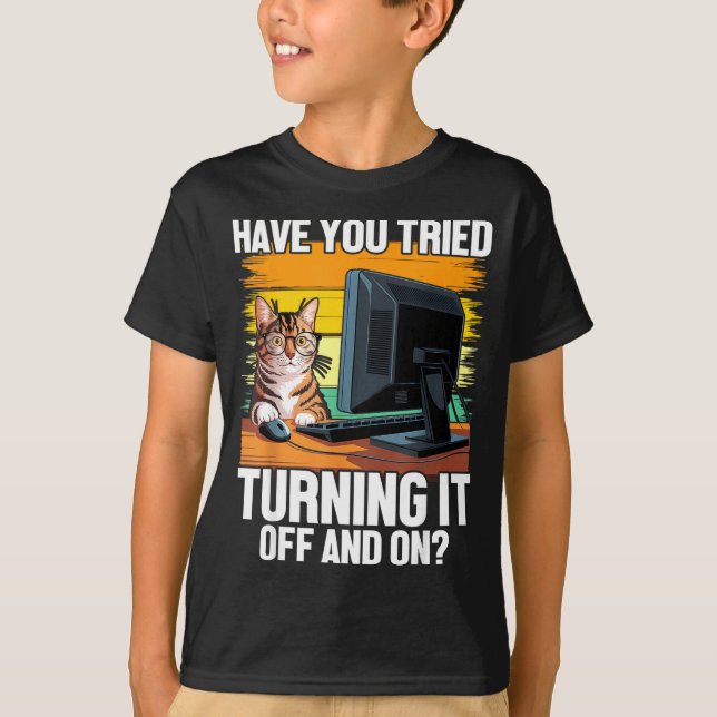 Camiseta Tech Suprt Humor I Cat Engineer Computer It Guy  (Anverso)