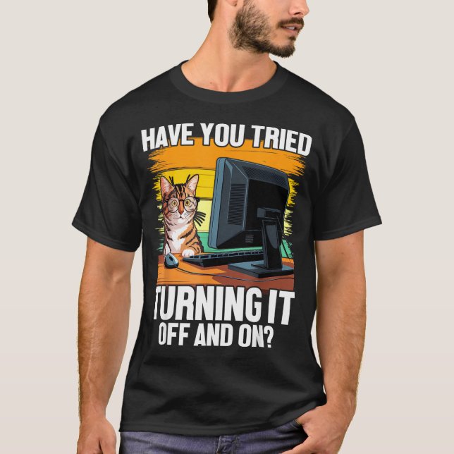 Camiseta Tech Suprt Humor I Cat Engineer Computer It Guy  (Anverso)