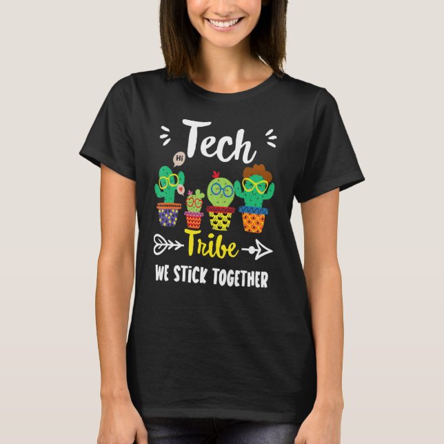 Camiseta Tech Tribe Cute School Cactus Crew Tech Teacher S (Anverso)