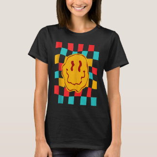 Camiseta Techno Acid House Music Retro Groovy Smile Checker