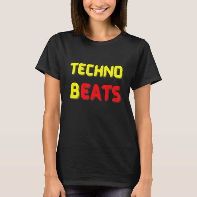 Camiseta TECHNO BEATS B EATS FOR Electronic Music Fans (Anverso)