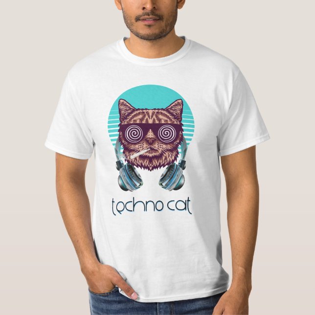 Camiseta Techno cat - Catsondrugs.com (Anverso)