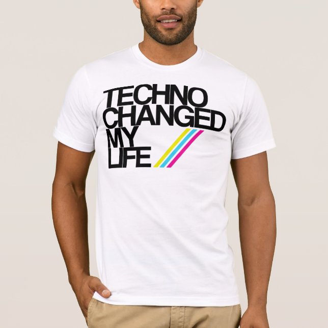 CAMISETA ¡TECHNO CHAGED MI VIDA!!! (Anverso)